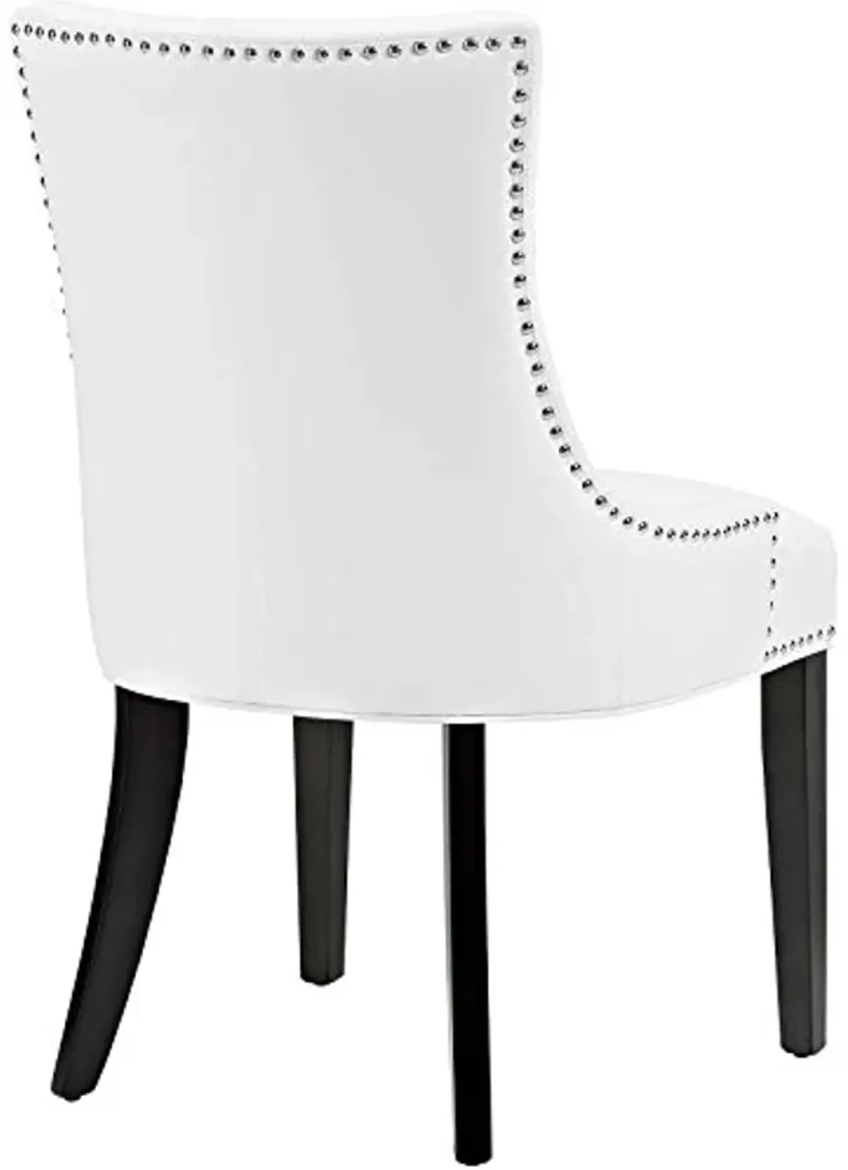 Modway MO- Marquis Modern Faux Leather Upholstered with Nailhead Trim, Dining Chair, White