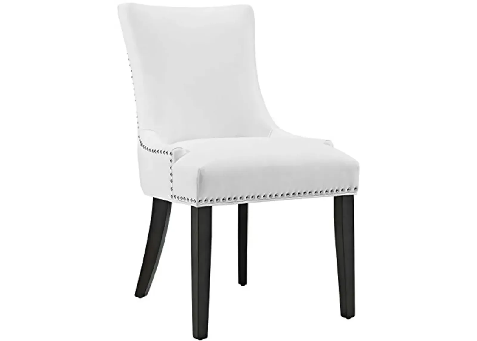 Modway MO- Marquis Modern Faux Leather Upholstered with Nailhead Trim, Dining Chair, White