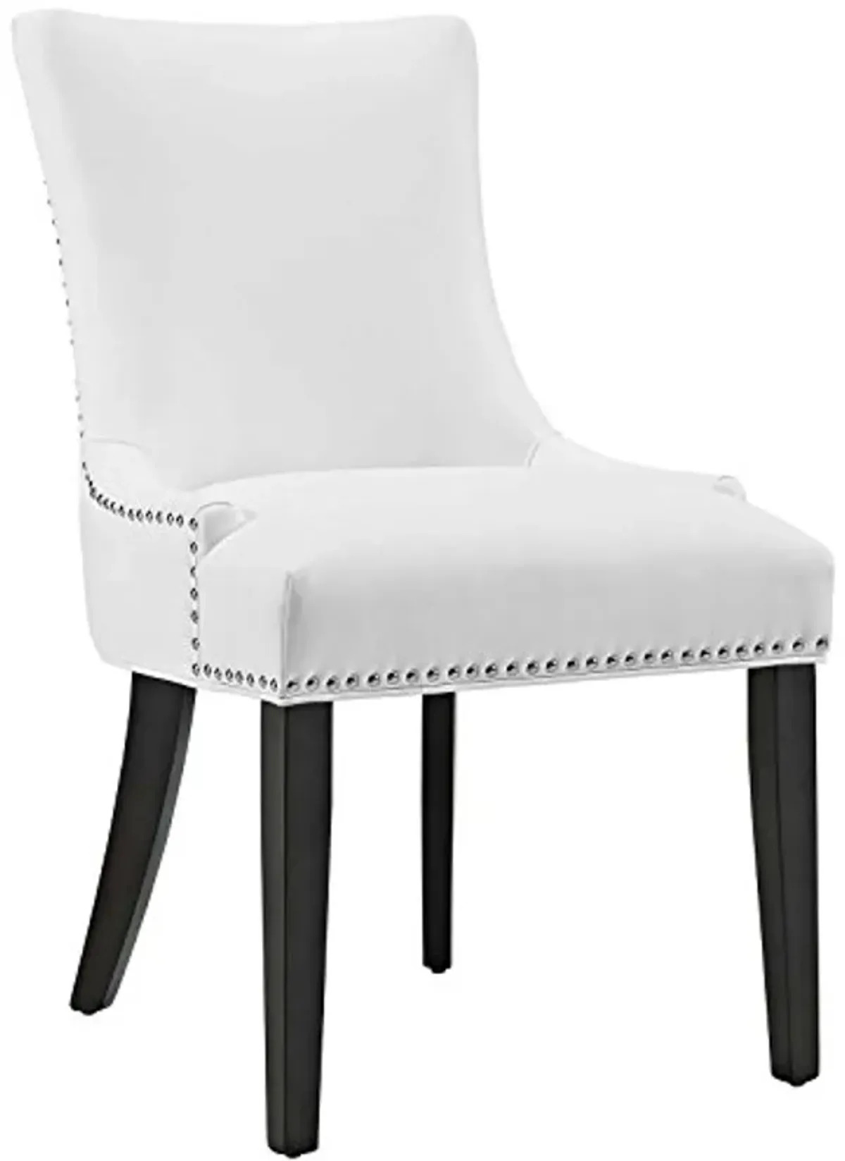 Modway MO- Marquis Modern Faux Leather Upholstered with Nailhead Trim, Dining Chair, White