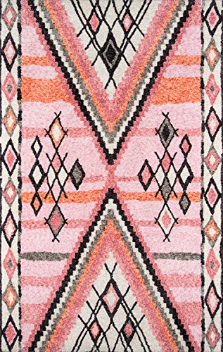 Momeni Rugs Margaux Table Tufted Contemporary Geometric Area Rug, 5'0" x 7'6", Pink