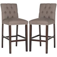 Safavieh Home Collection Norah Dark Taupe and Espresso Barstool (Set of 2)