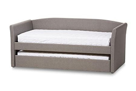 Baxton Studio Camino Modern and Contemporary Grey Fabric Upholstered Daybed with Guest Trundle Bed