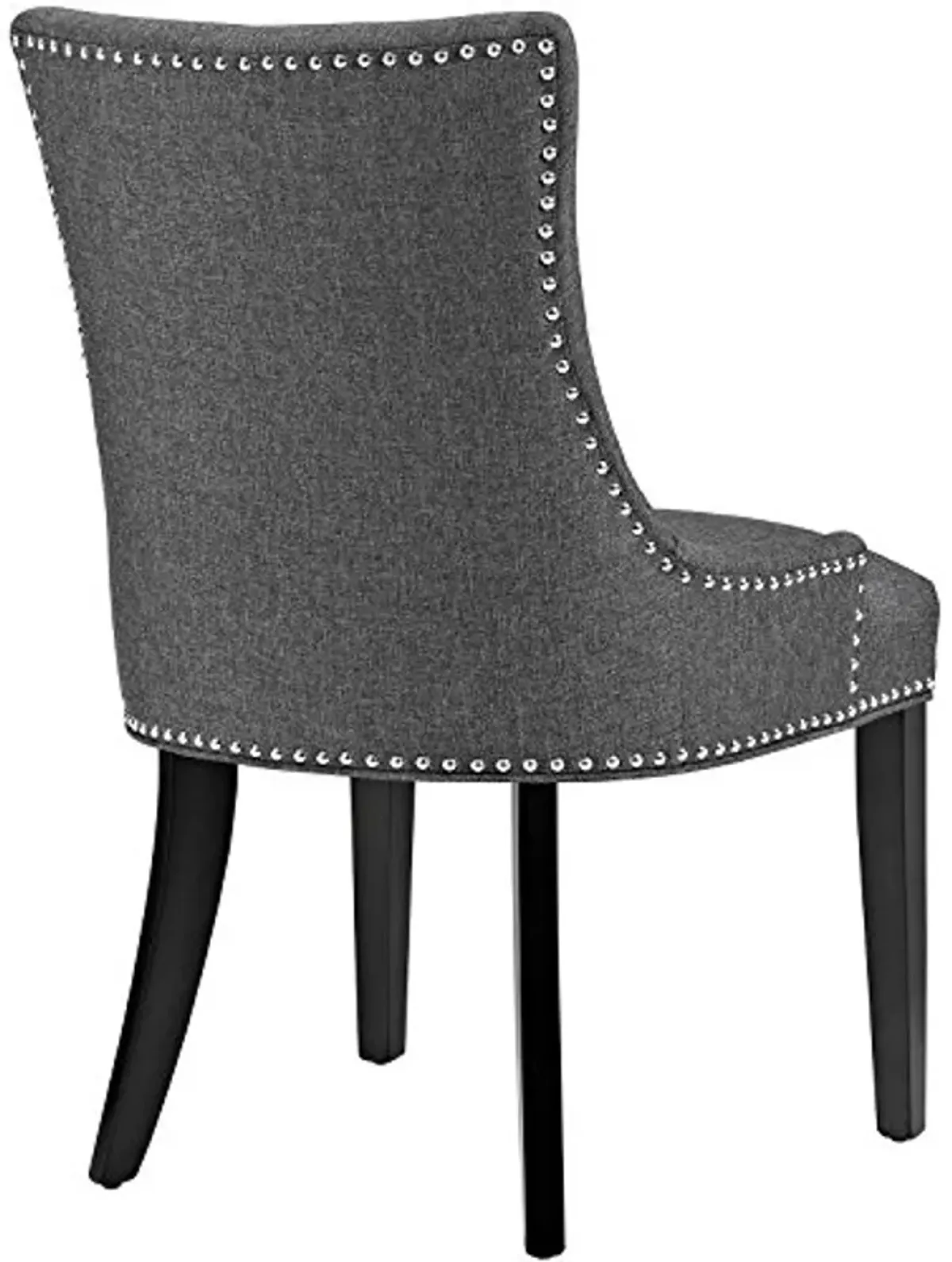 Modway Marquis Modern Upholstered Fabric Dining Chair with Nailhead Trim in Gray