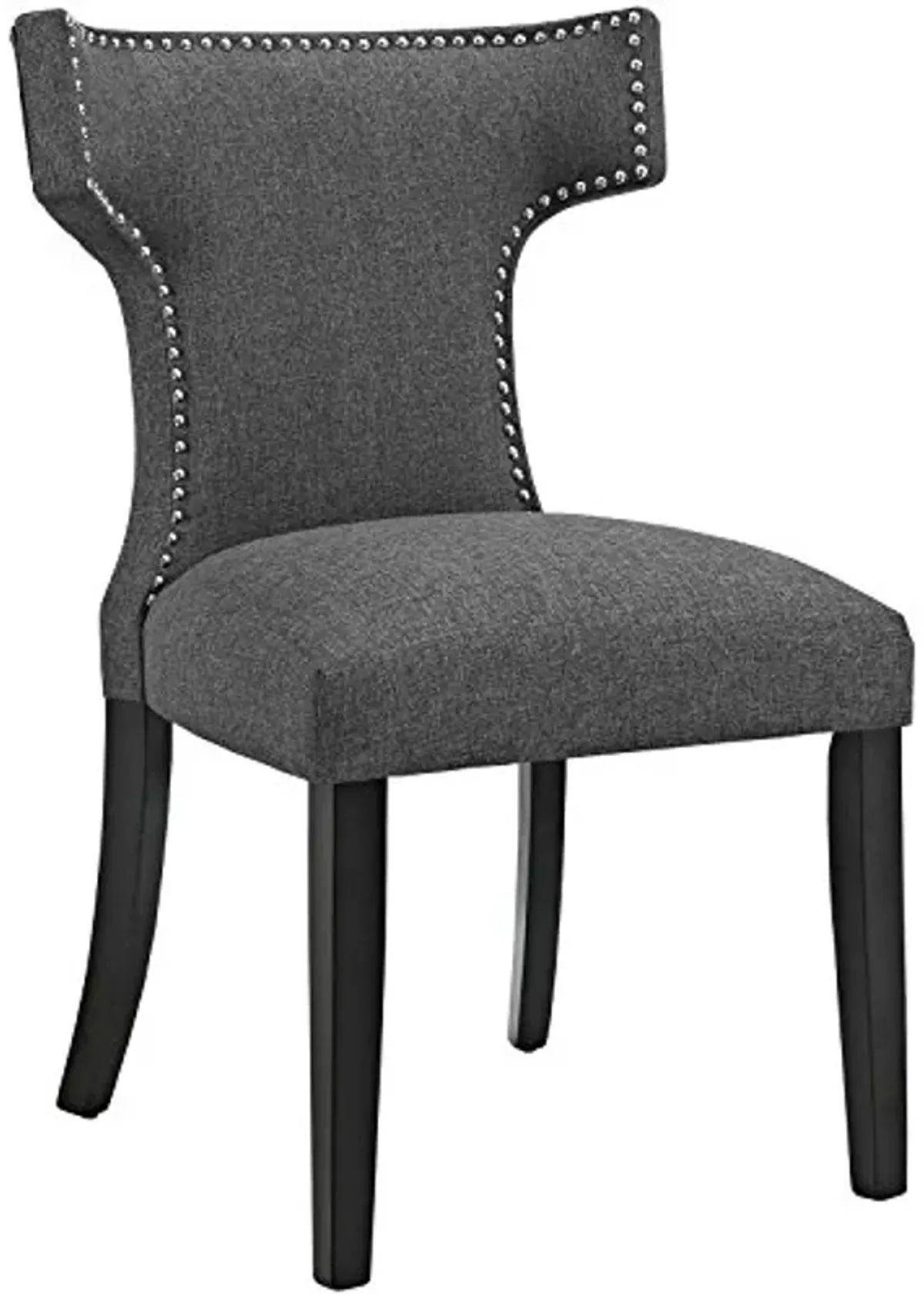 Modway Curve Mid-Century Modern Upholstered Fabric with Nailhead Trim in Gray, One Chair, Grey