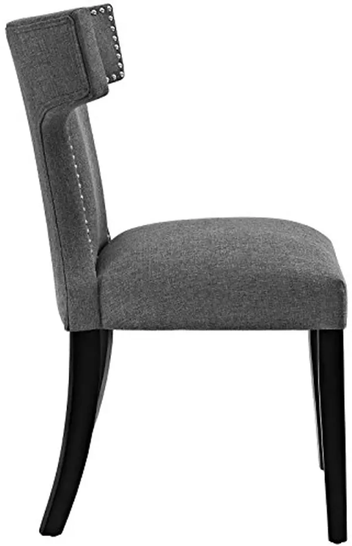 Modway Curve Mid-Century Modern Upholstered Fabric with Nailhead Trim in Gray, One Chair, Grey