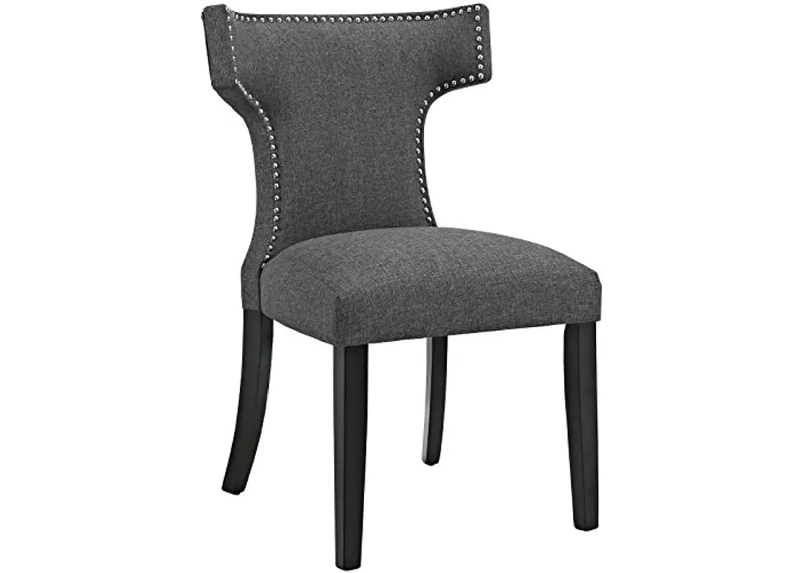 Modway Curve Mid-Century Modern Upholstered Fabric with Nailhead Trim in Gray, One Chair, Grey