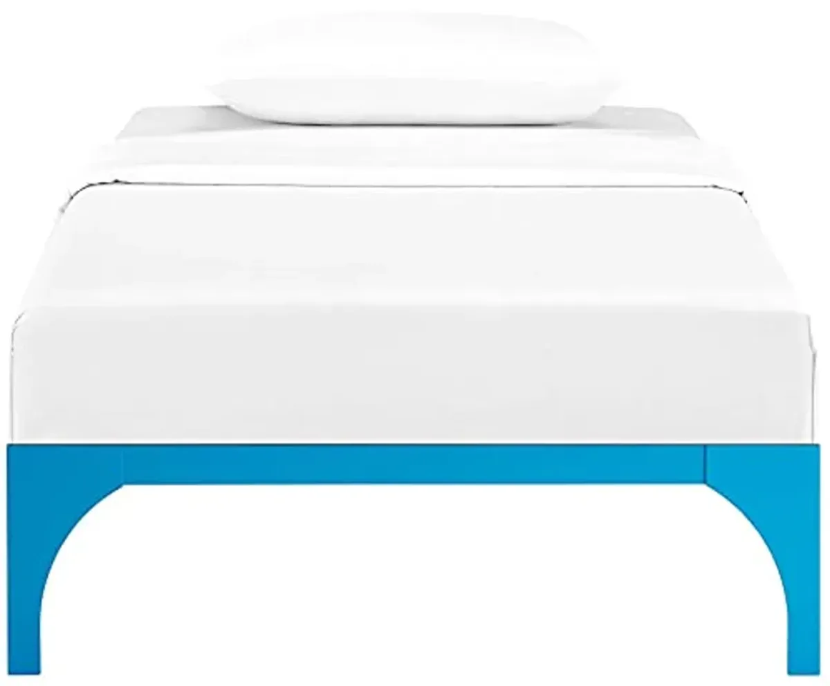 Modway Ollie Steel Modern Twin Platform Bed Frame Mattress Foundation with Slat Support in Light Blue