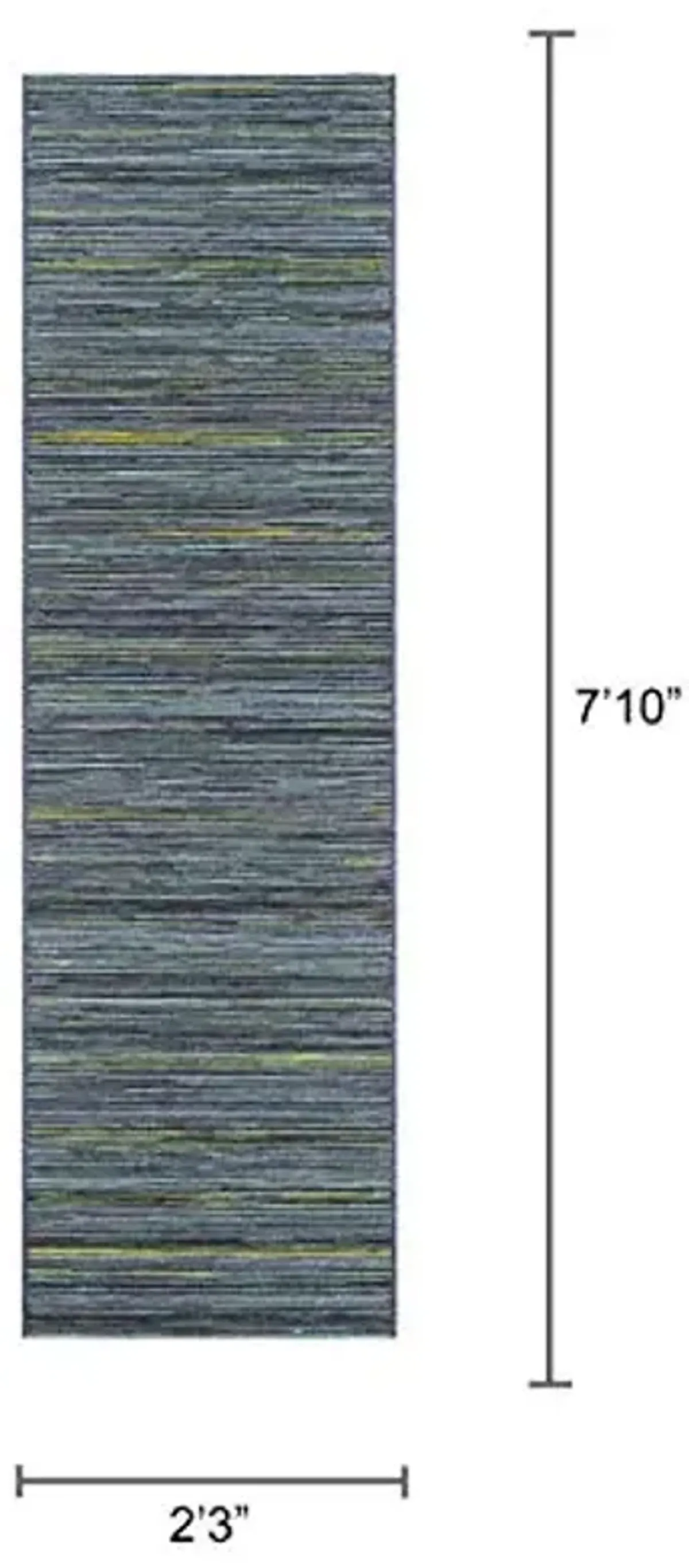 Couristan Cape Hinsdale Indoor/Outdoor Area Rug, 2'3" x 7'10" Runner, Teal-Cobalt Blue