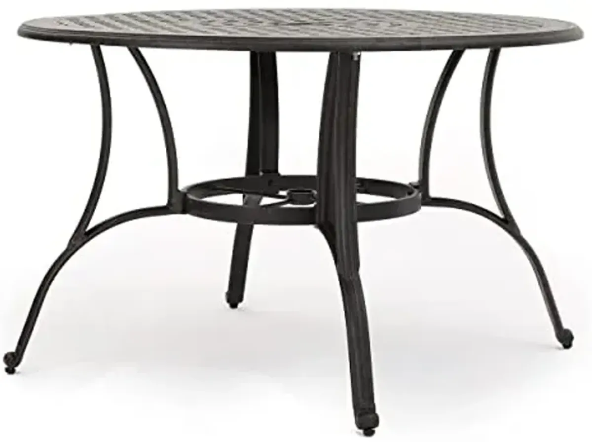 Christopher Knight Home Alfresco Outdoor Cast Aluminum Circular Dining Table, Bronze