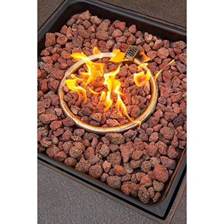 Hanover Summer Nights Outdoor Patio 40000 BTU Square Fire Pit Table, SUMMRNGHT1PCFP