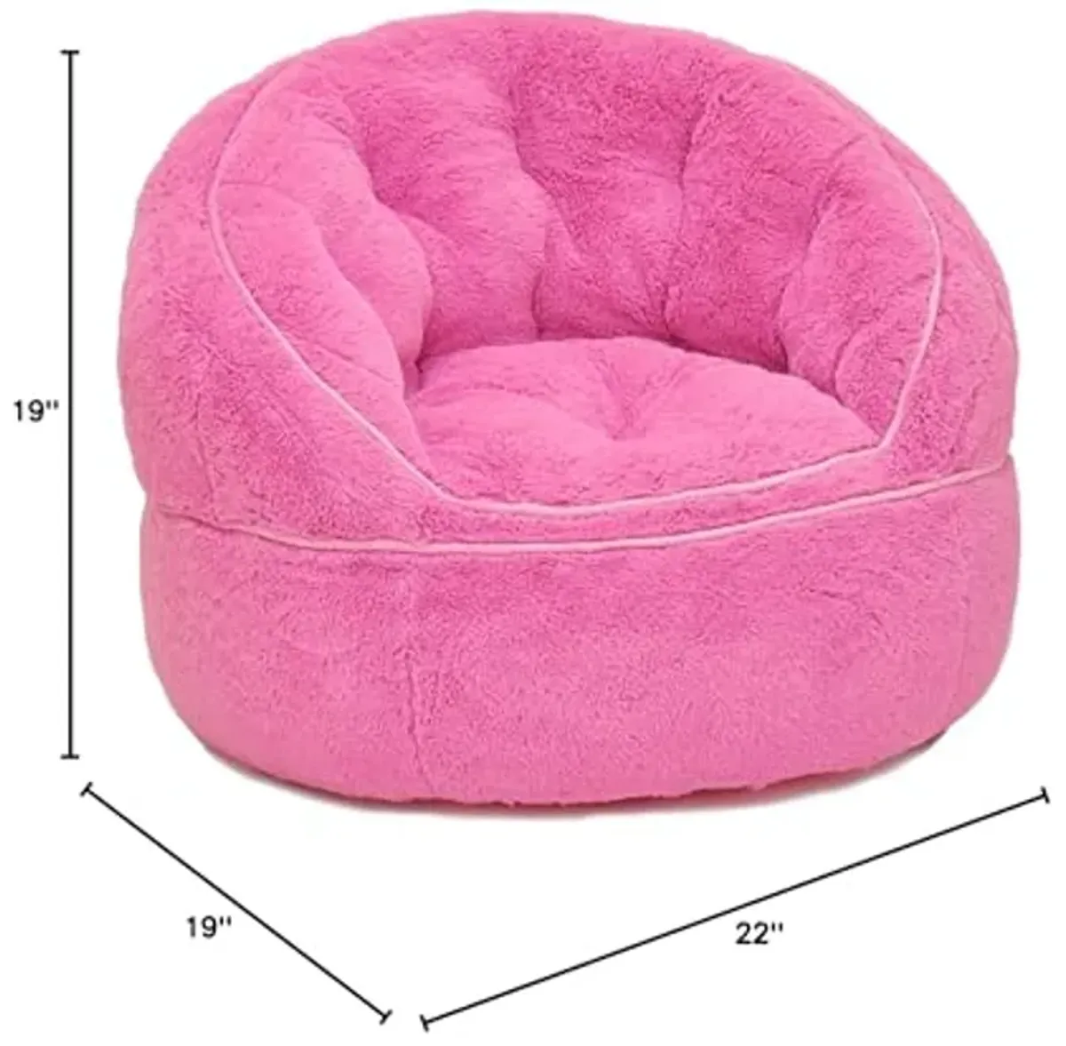 Heritage Kids Toddler Rabbit Fur Bean Bag Chair, Pink Large