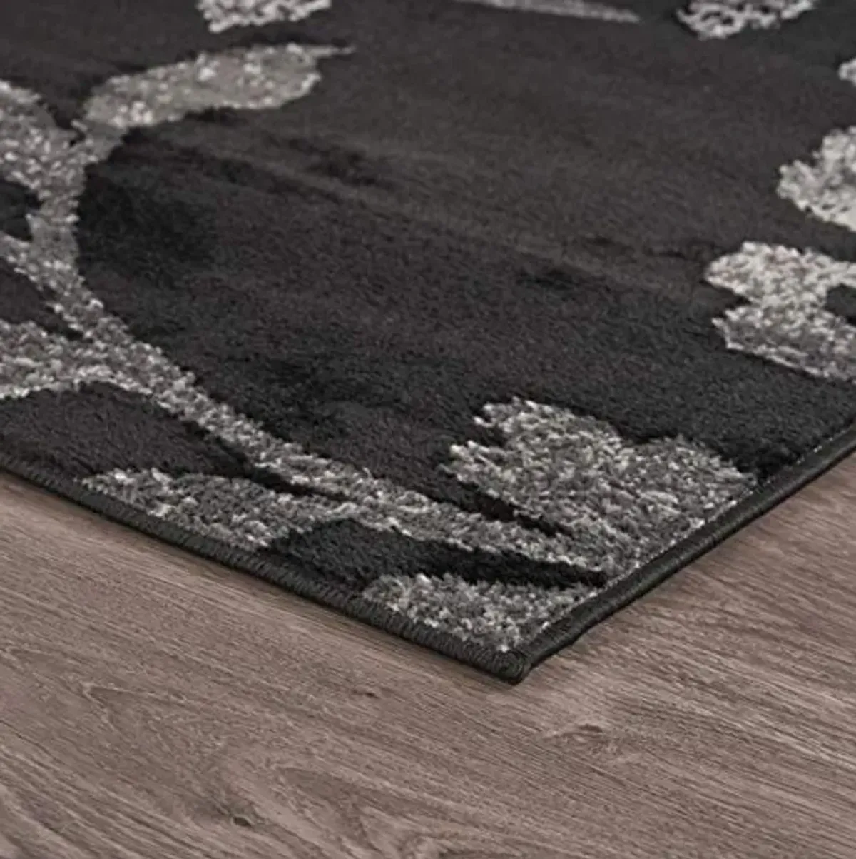 LR Resources Black Rectangle Indoor Area Rug, 5'2" x 7'2",