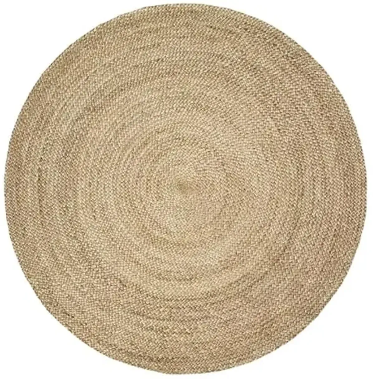 LR Home Natural Jute 4ft Round Area Rug for Home Decor | Braided Rugs for Living Room, Bedroom, Playroom | Modern Boho Farmhouse Indoor Carpet for Room Decor | Gray
