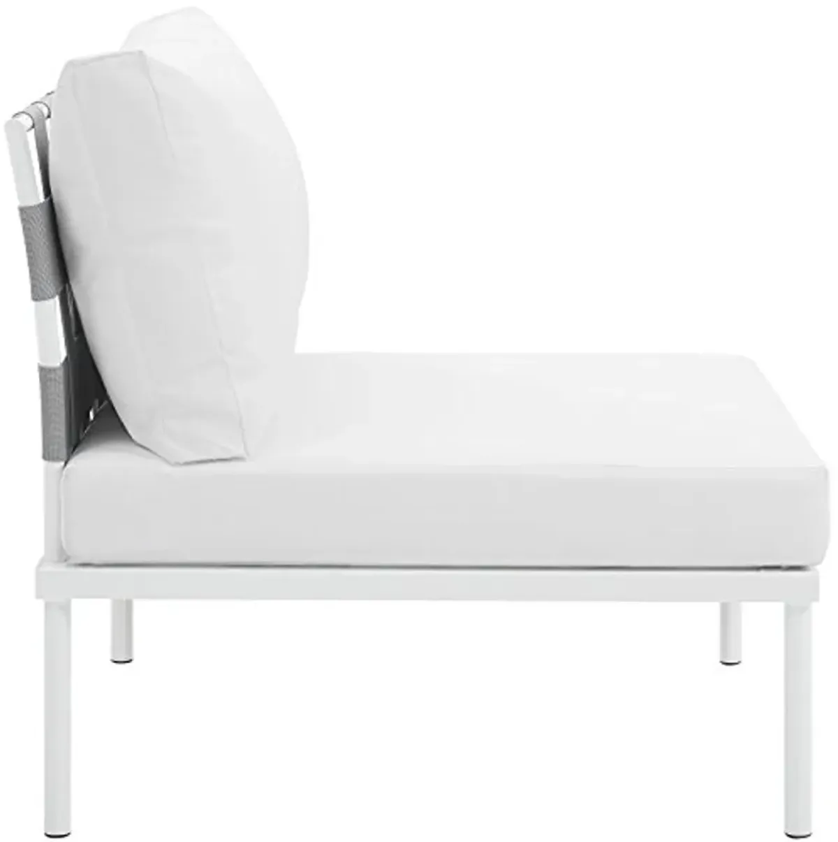 Modway Harmony Outdoor Patio Aluminum, Armless Chair, White Beige