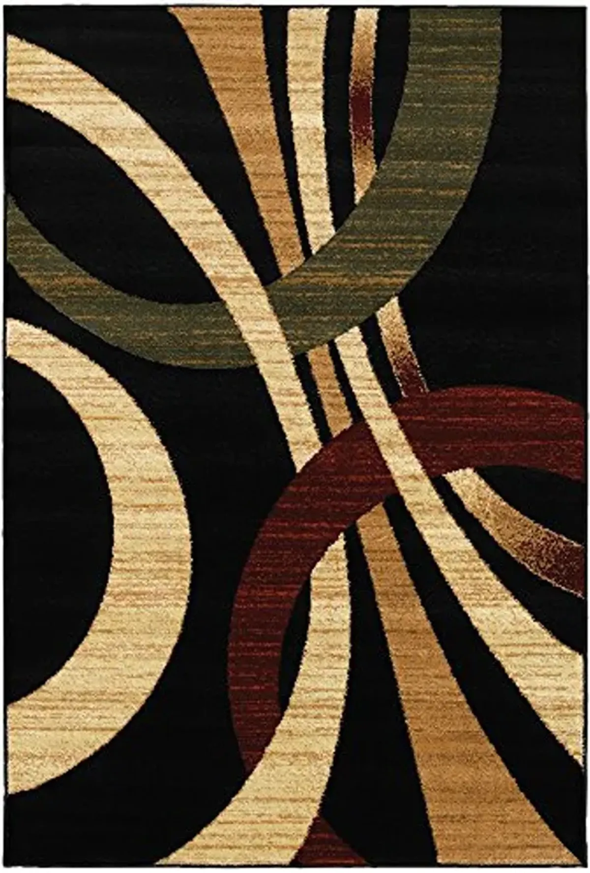 LR Resources Black Rectangle Indoor Area Rug, 5'2" x 7'2",