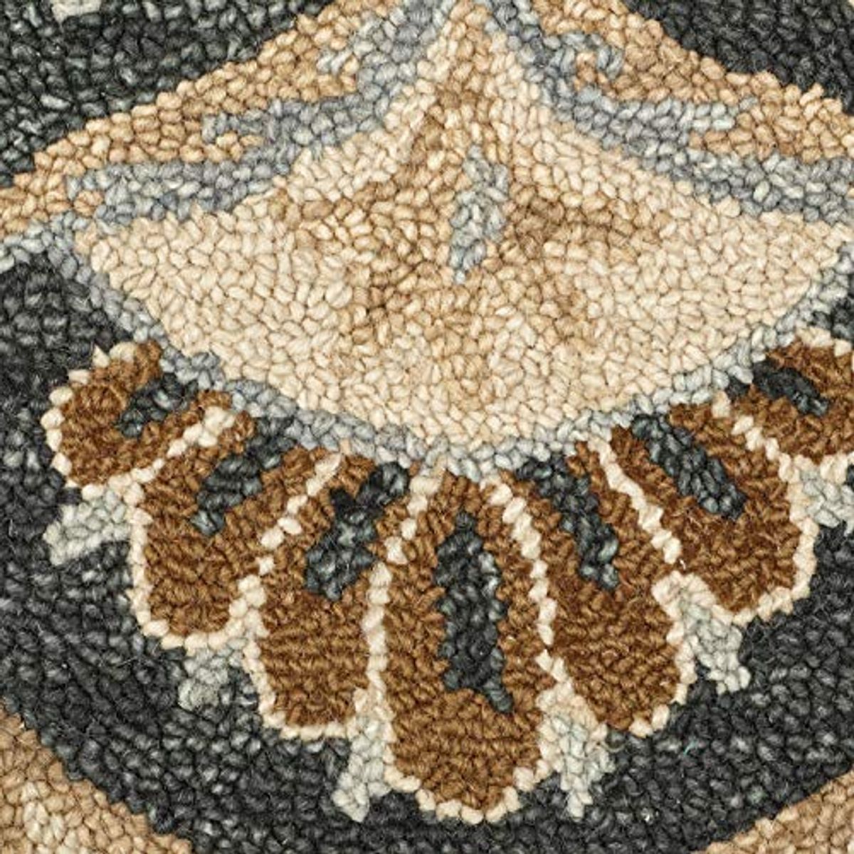 LR Home 6ft Round Indoor Wool Area Rug for Home Decor | Rugs for living room, bedroom, playroom, entryway, office | Hand woven modern farmhouse Large boho area rug for room decor | Black