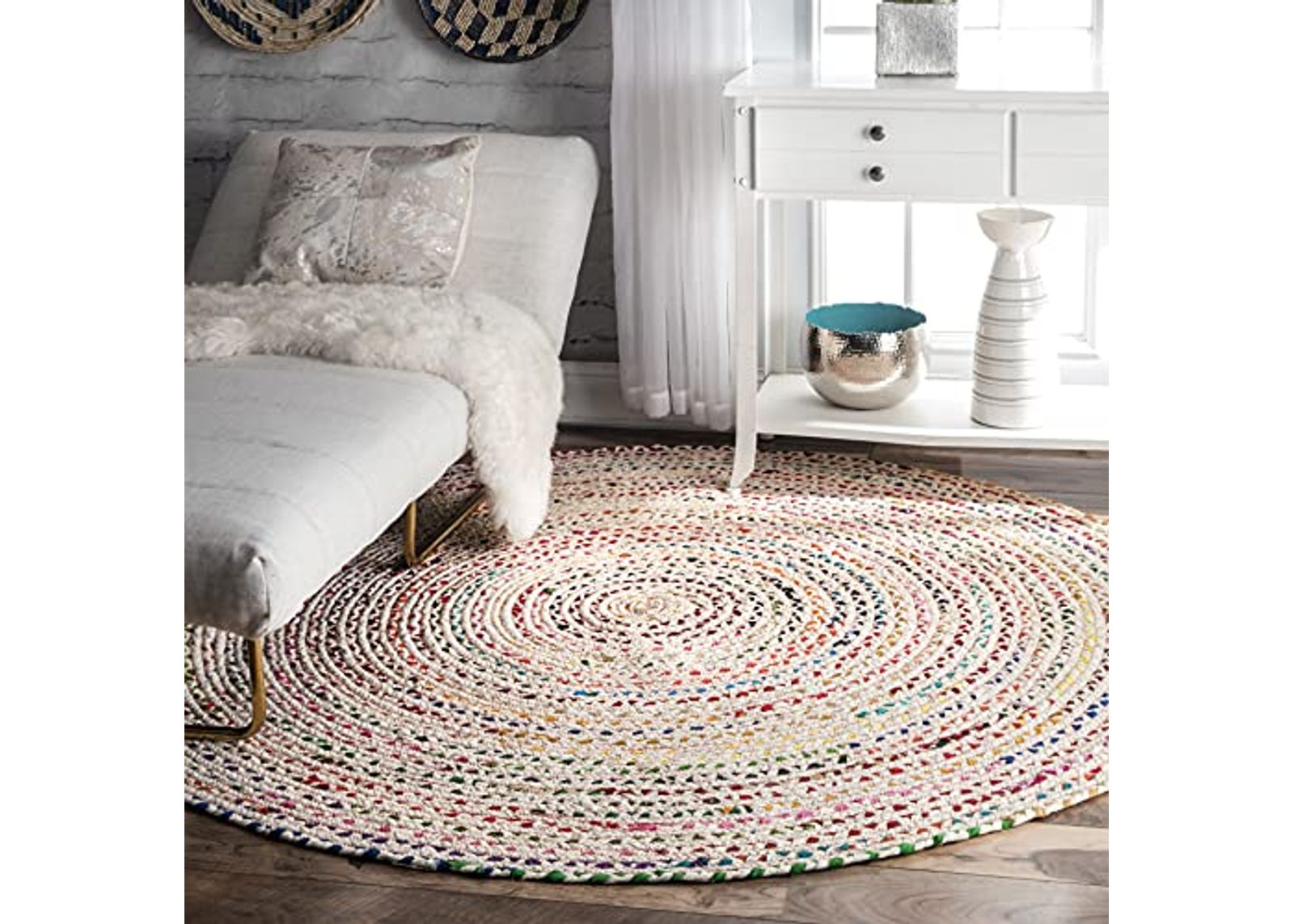 nuLOOM Tammara Hand Braided Area Rug, 8' Round, Ivory