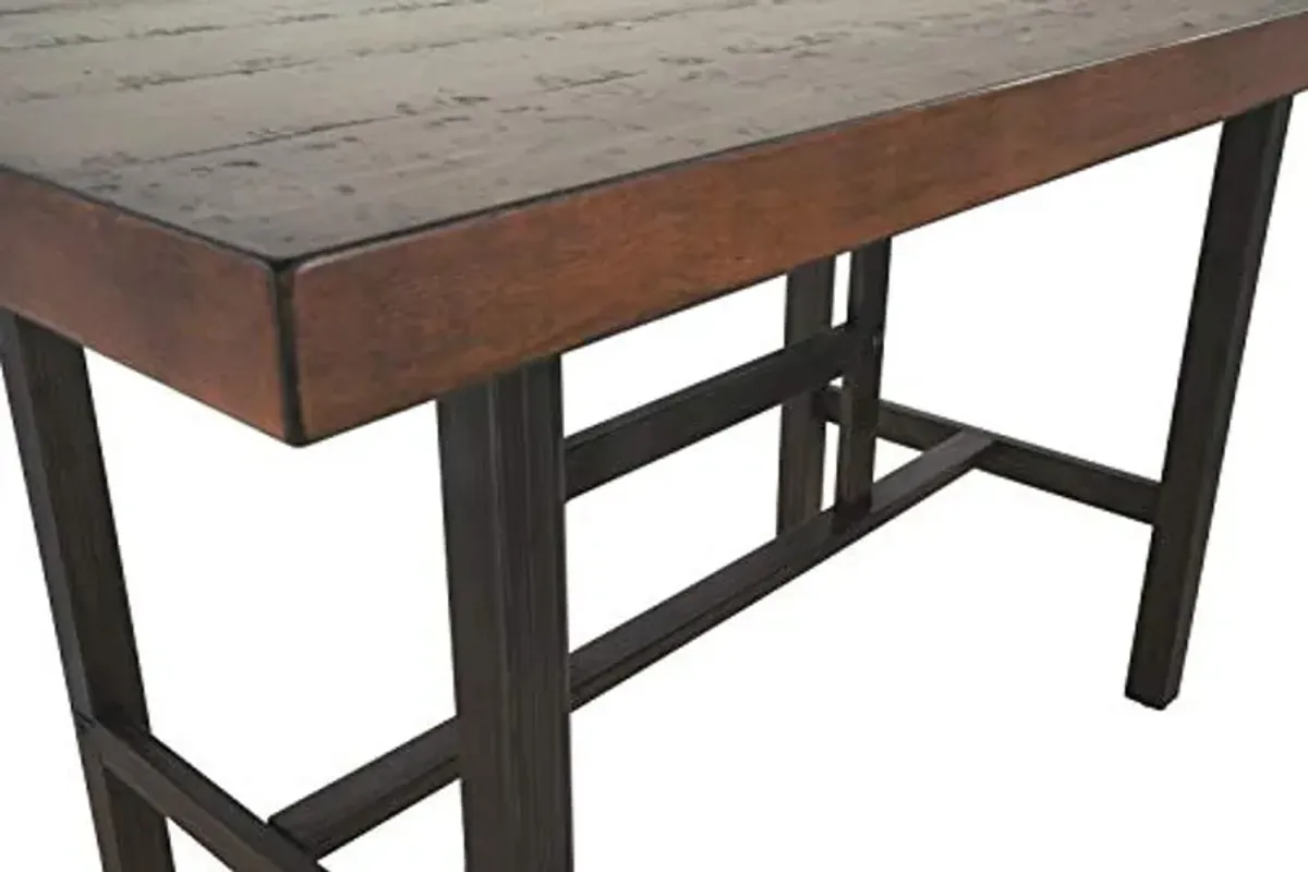 Signature Design by Ashley Kavara Modern Industrial Counter Height Dining Room Table, Medium Brown