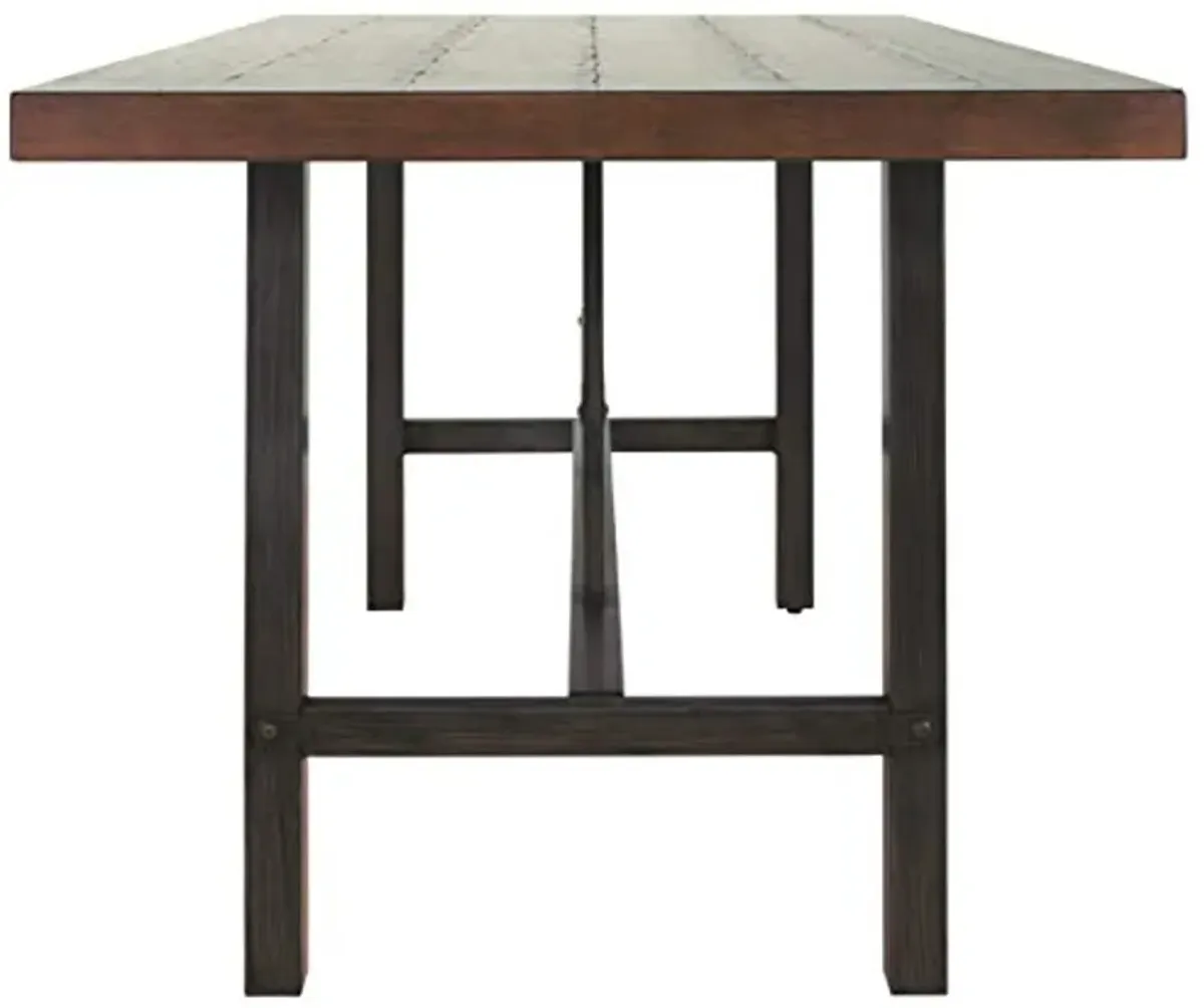 Signature Design by Ashley Kavara Modern Industrial Counter Height Dining Room Table, Medium Brown