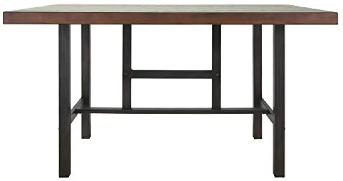 Signature Design by Ashley Kavara Modern Industrial Counter Height Dining Room Table, Medium Brown