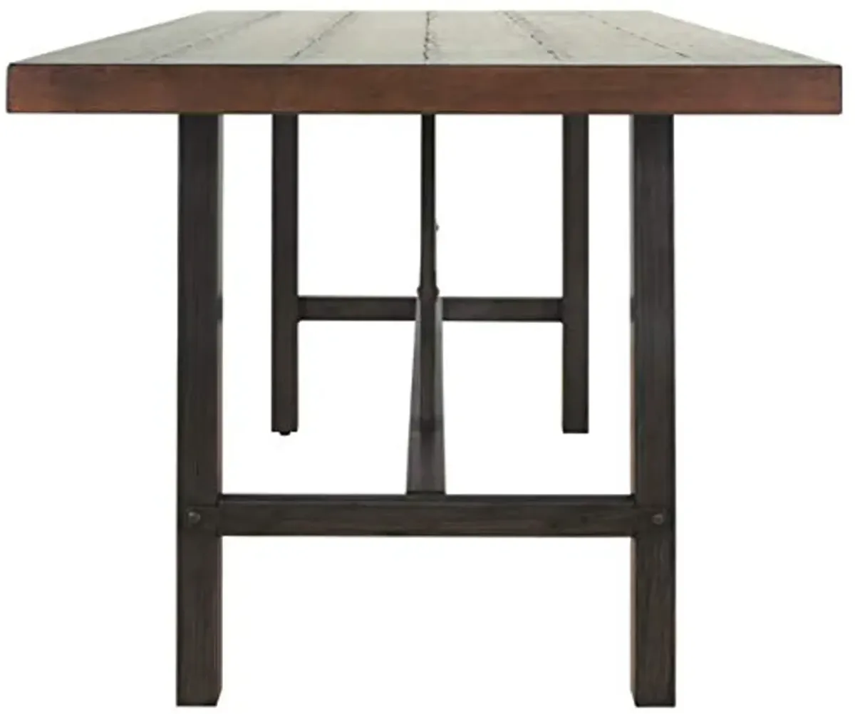 Signature Design by Ashley Kavara Modern Industrial Counter Height Dining Room Table, Medium Brown