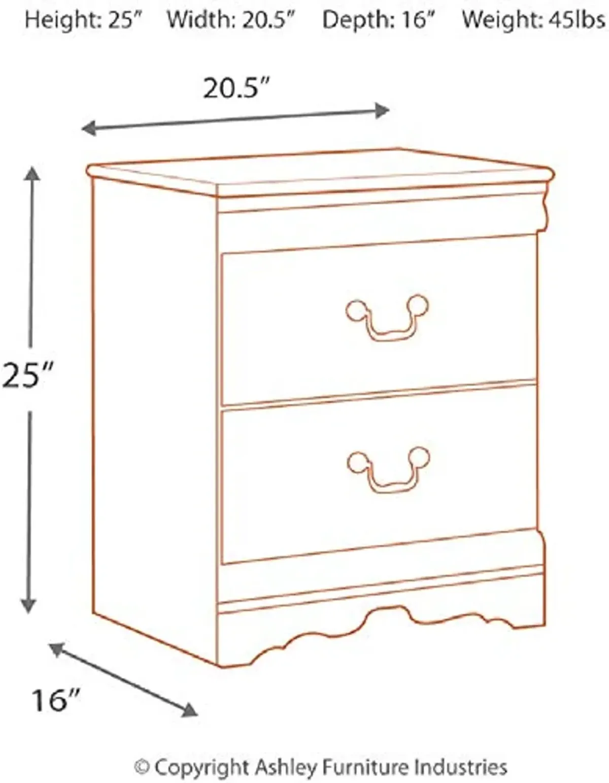 Signature Design by Ashley Anabasis Night Stand, White