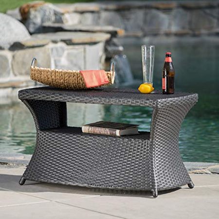 Christopher Knight Home Banta Outdoor Wicker Side Table (Grey)