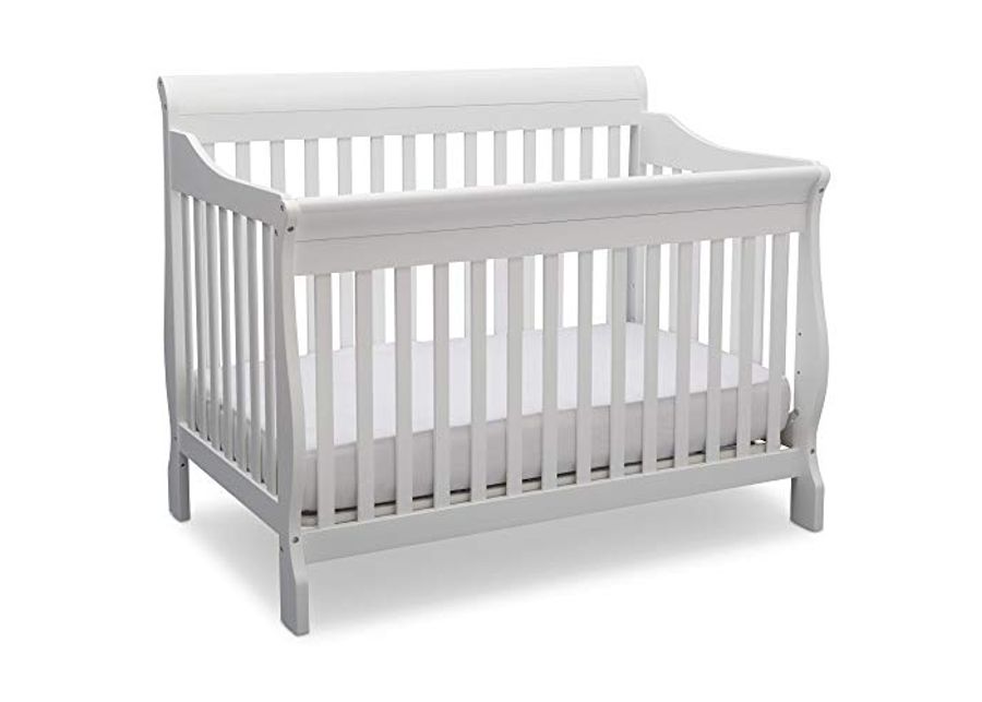 Delta Children Canton 4-in-1 Convertible Crib - Easy to Assemble, Bianca White