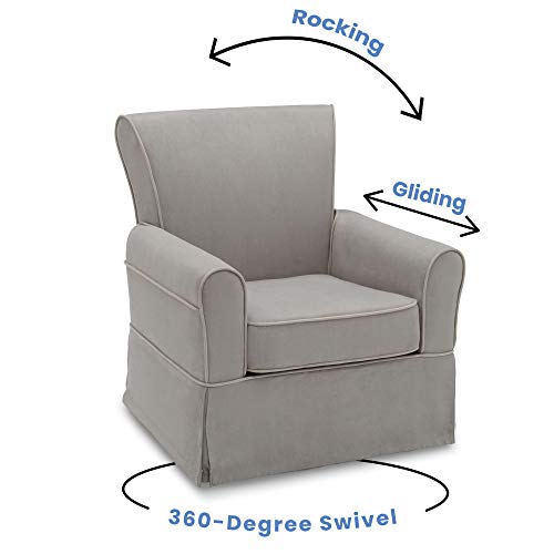 Delta Children Benbridge Glider Swivel Rocker Chair, Dove Grey with