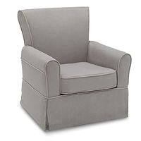 Delta Children Benbridge Glider Swivel Rocker Chair, Dove Grey with Soft Grey Welt