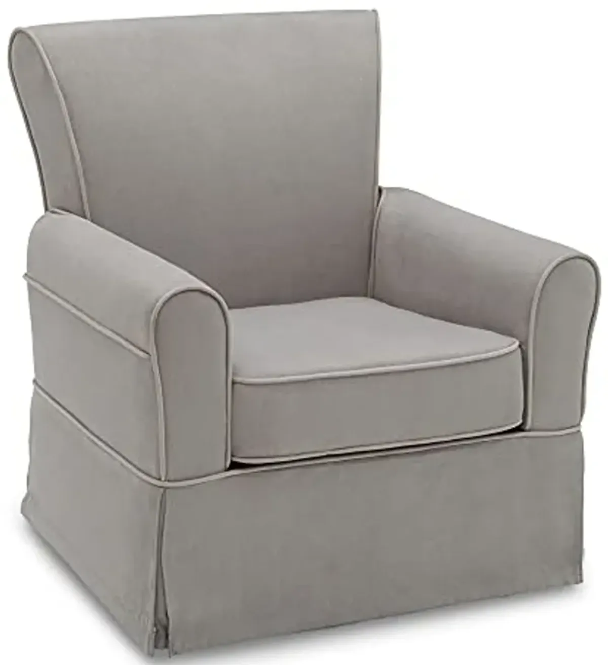 Delta Children Benbridge Glider Swivel Rocker Chair, Dove Grey with Soft Grey Welt