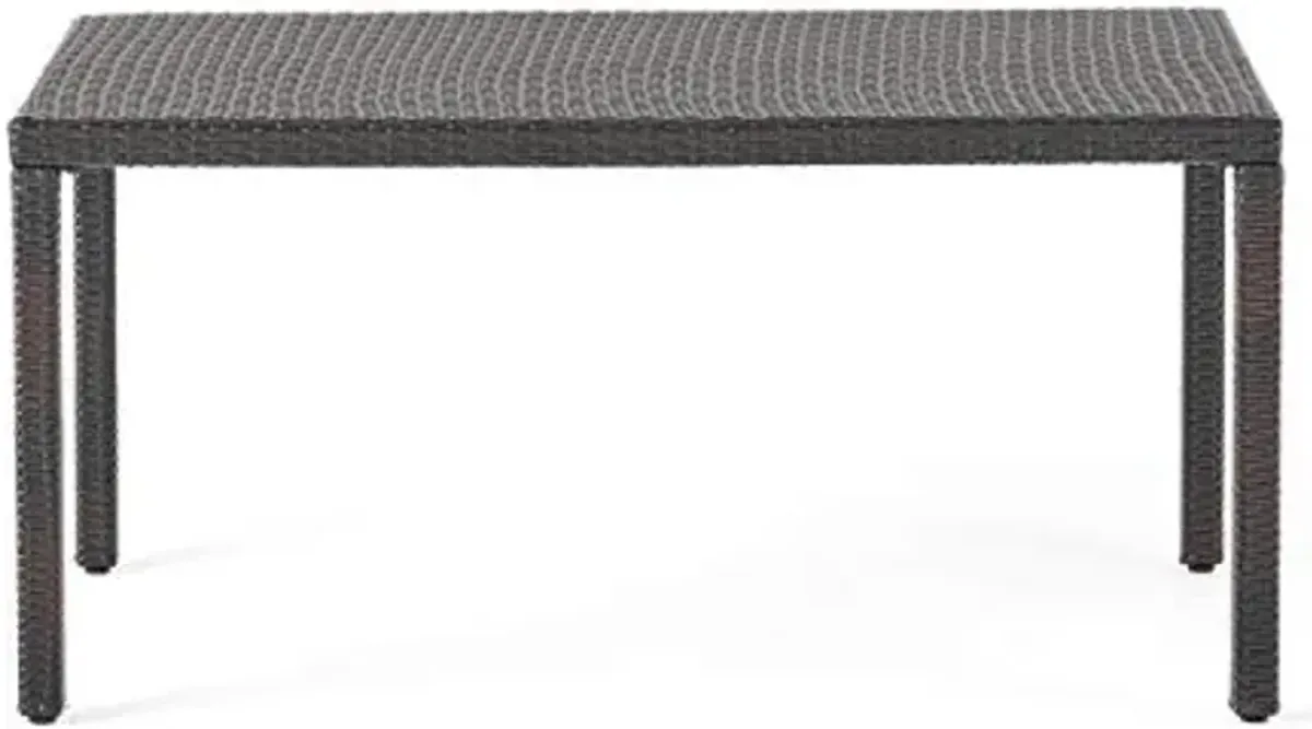 Christopher Knight Home Rhode Island Outdoor Wicker Rectangular Dining Table, Multibrown
