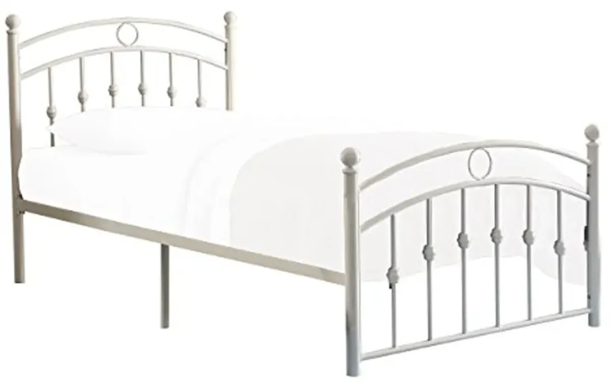 Homelegance 2052TW-1 Tiana Metal Platform Bed, Twin, White