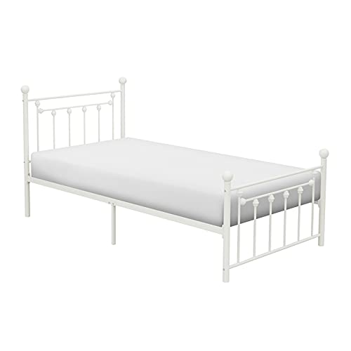 Homelegance Lia Metal Platform Bed, Twin, White