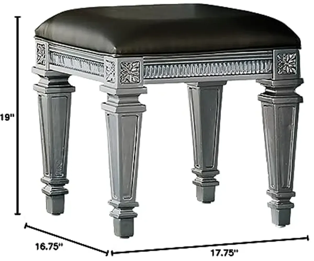 Homelegance Vanity Stool, Silver