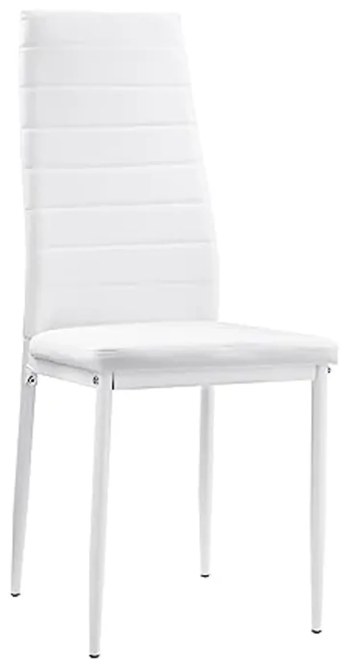 Homelegance Florian Metal Dining Chairs with Bi-Cast Vinyl Back and Seat Cover (Set of 2), White, Model: