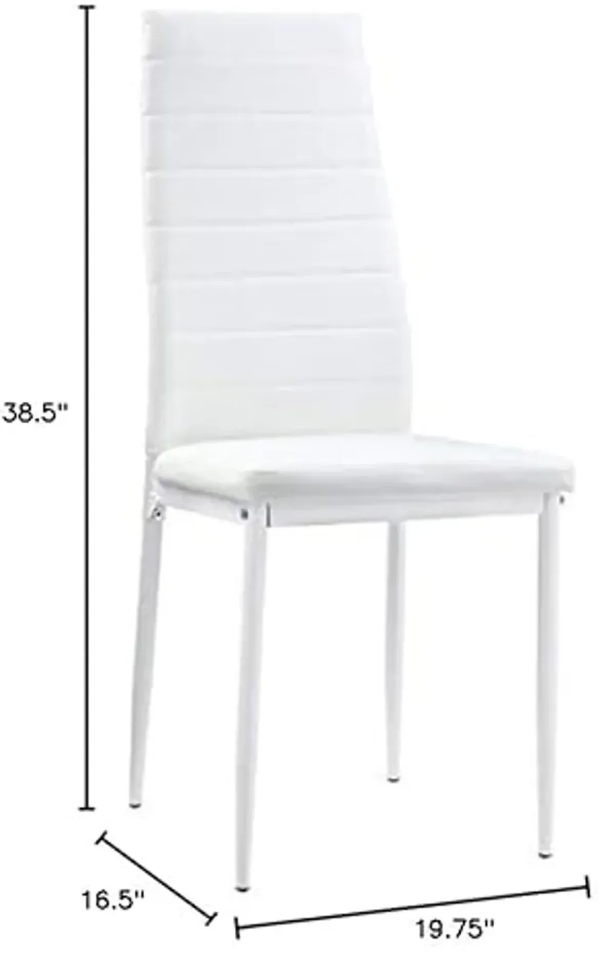 Homelegance Florian Metal Dining Chairs with Bi-Cast Vinyl Back and Seat Cover (Set of 2), White, Model: