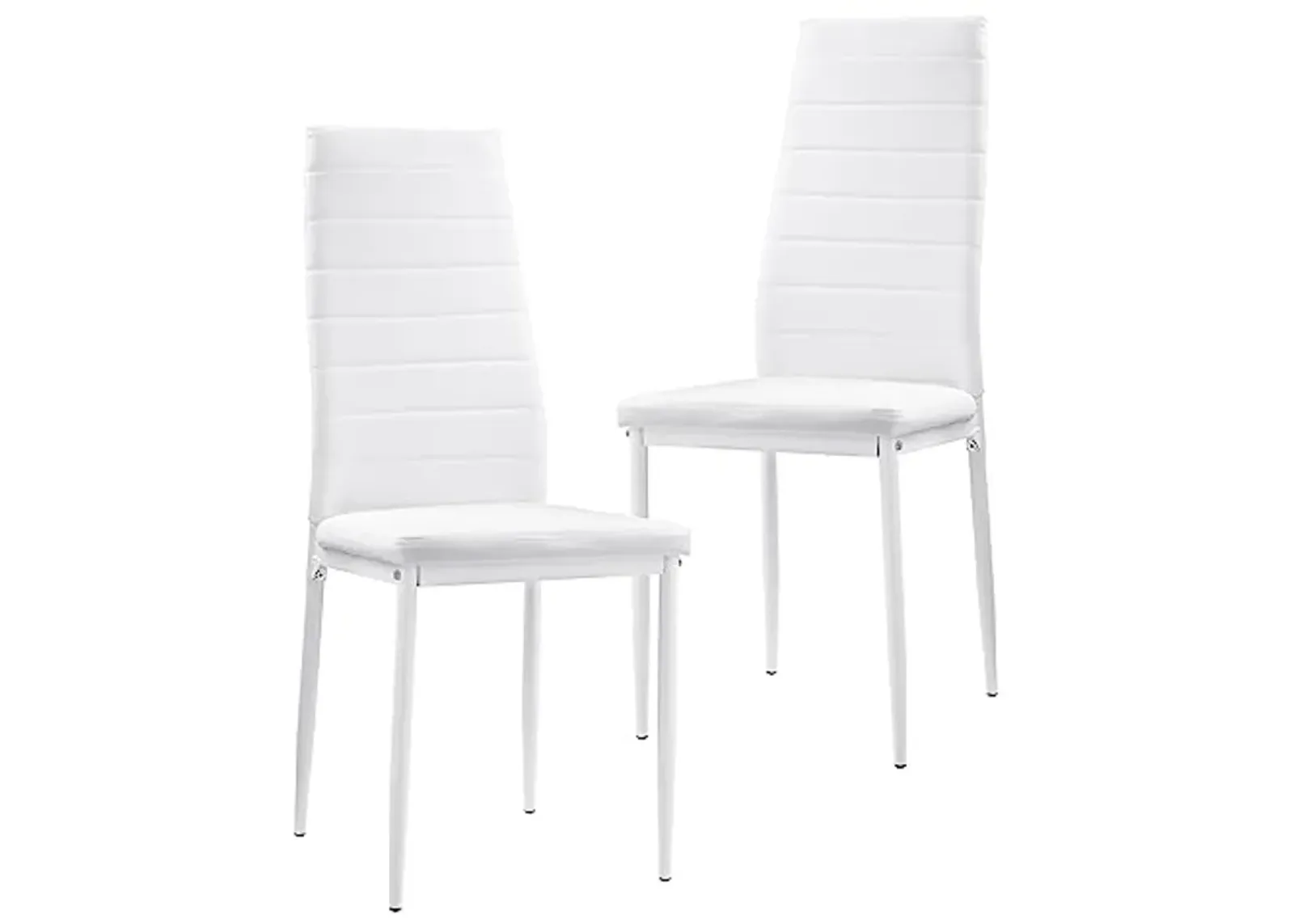 Homelegance Florian Metal Dining Chairs with Bi-Cast Vinyl Back and Seat Cover (Set of 2), White, Model: