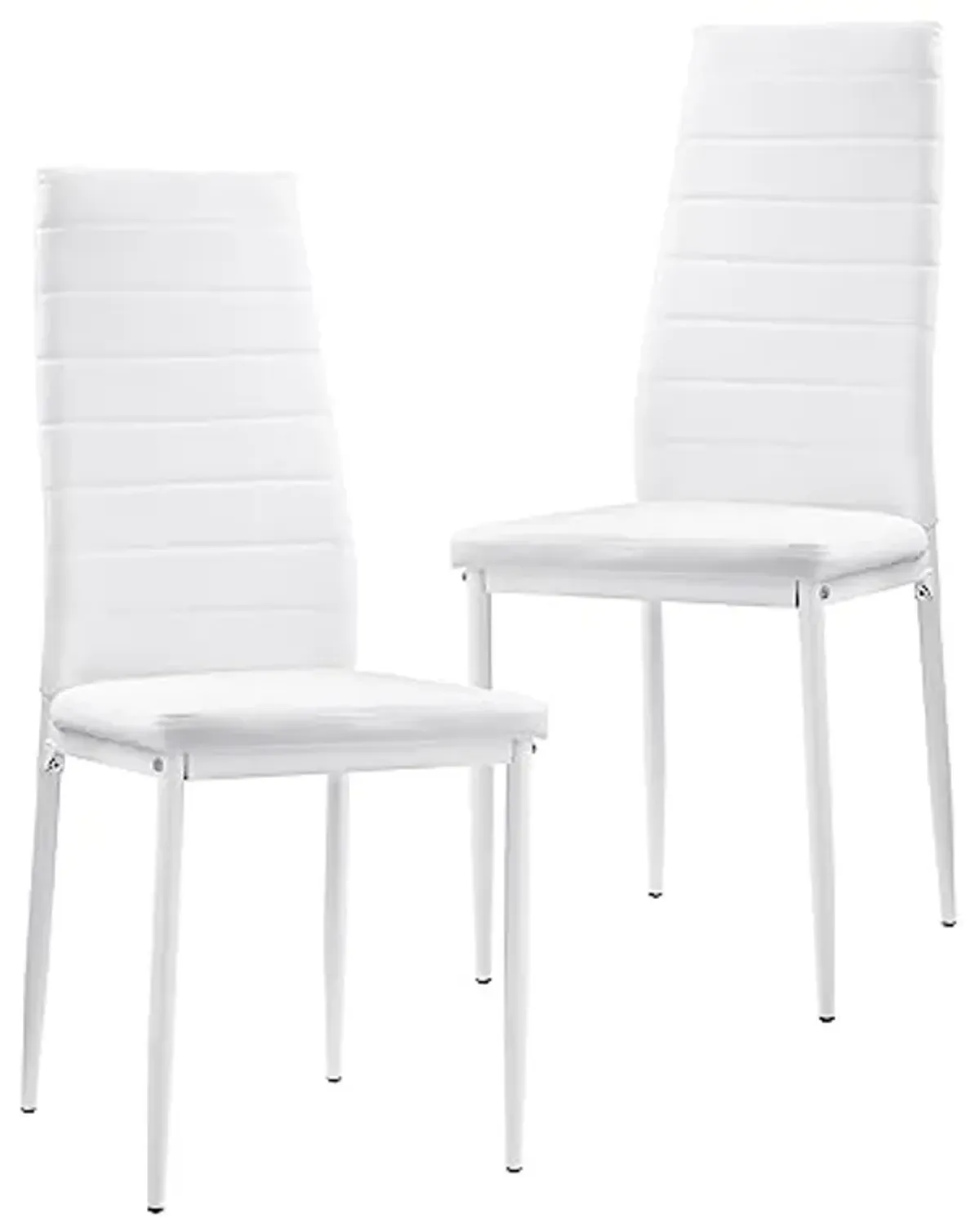 Homelegance Florian Metal Dining Chairs with Bi-Cast Vinyl Back and Seat Cover (Set of 2), White, Model: