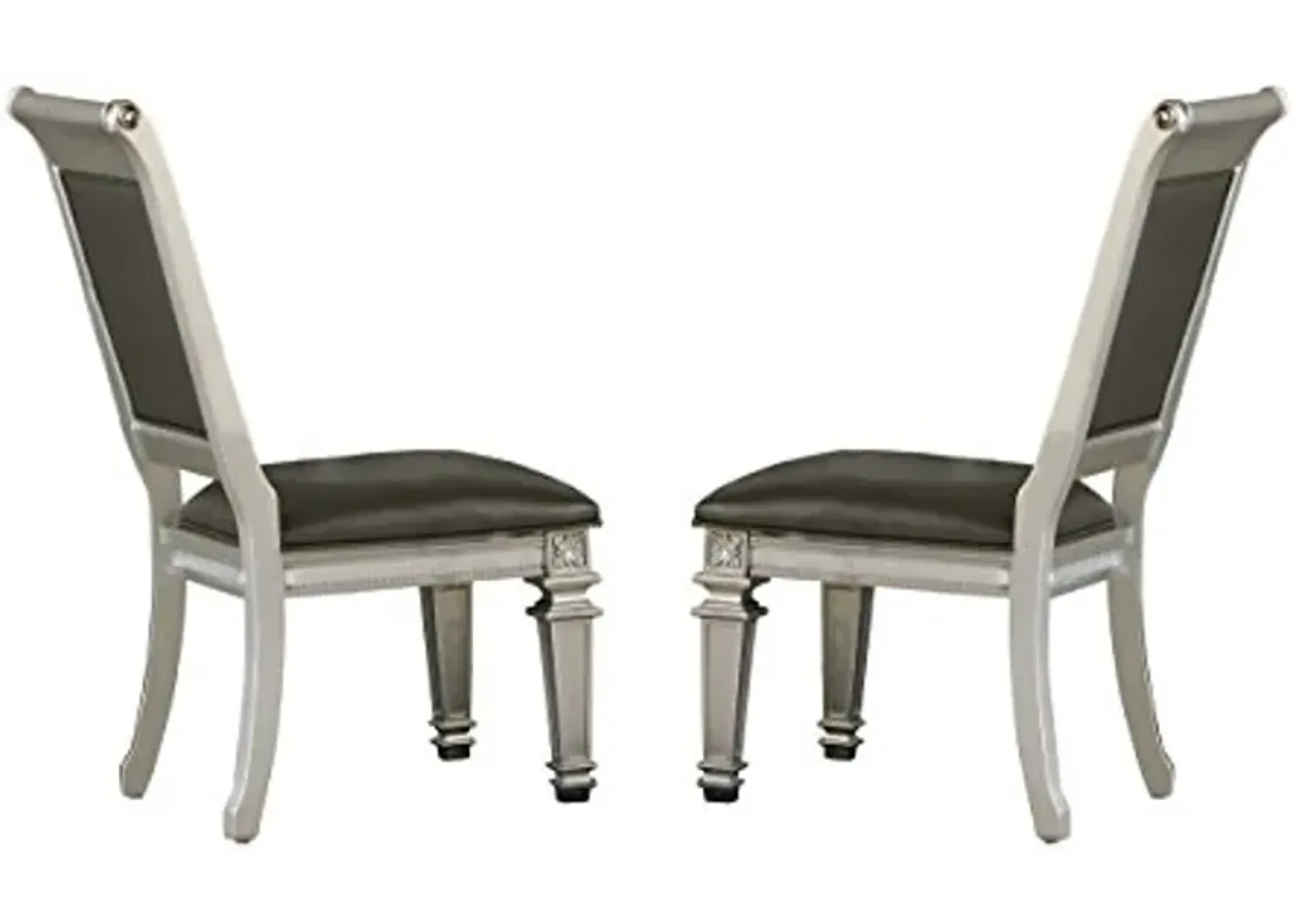 Homelegance Bevelle 2 Piece Pack Modern Dining Chairs, Silver (1958S)