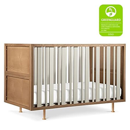 Nursery Works Novella 3-in-1 Convertible Crib in Stained Ash and Ivory, Greenguard Gold and CertiPUR-US Certified