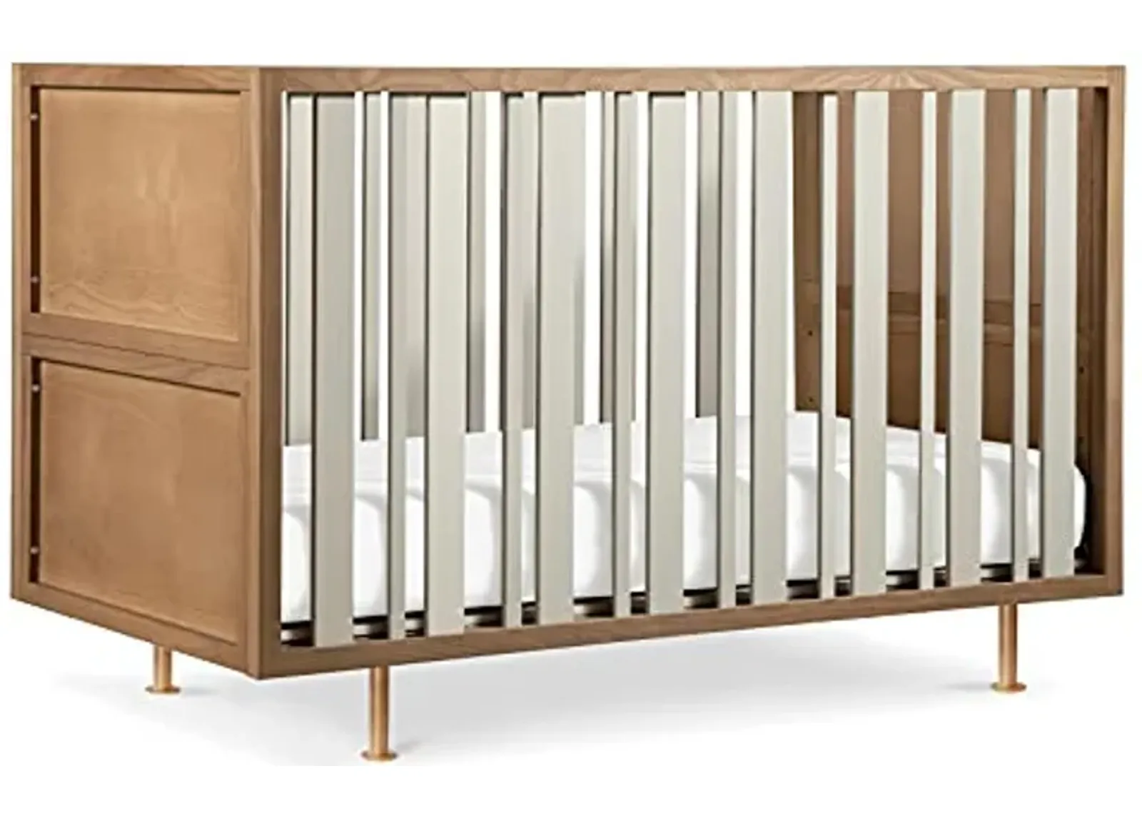 Nursery Works Novella 3-in-1 Convertible Crib in Stained Ash and Ivory, Greenguard Gold and CertiPUR-US Certified