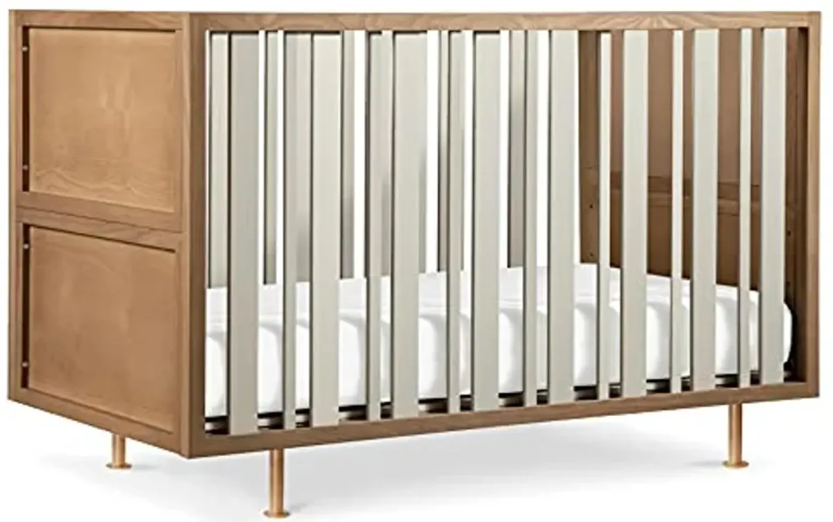 Nursery Works Novella 3-in-1 Convertible Crib in Stained Ash and Ivory, Greenguard Gold and CertiPUR-US Certified