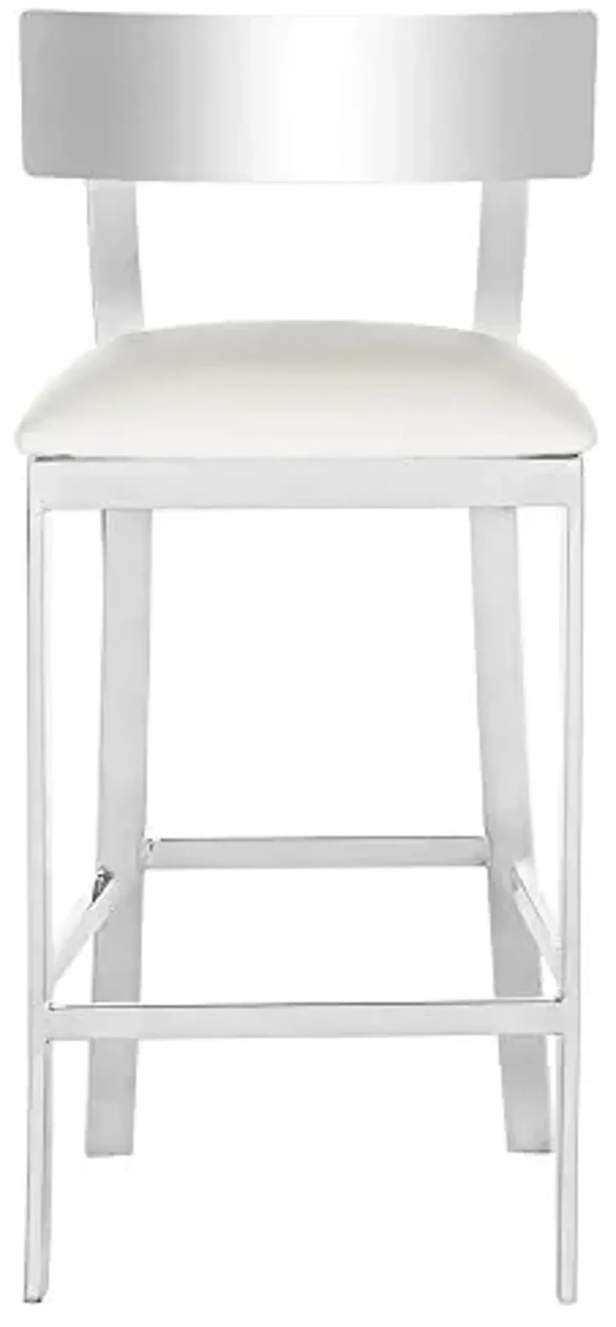 Safavieh American Home Collection Abby Glam White and Stainless Steel 35.5-inch Counter Stool