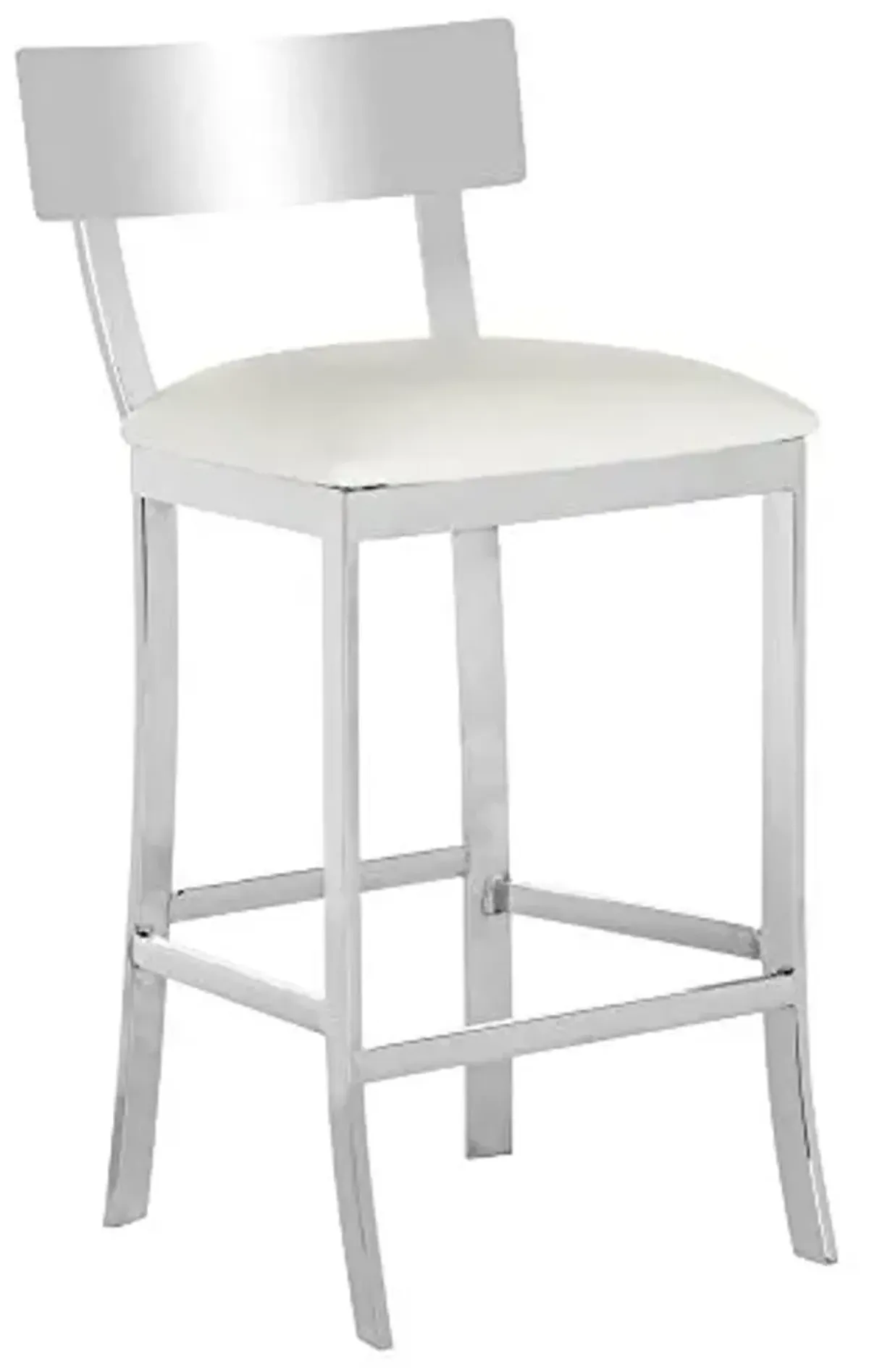 Safavieh American Home Collection Abby Glam White and Stainless Steel 35.5-inch Counter Stool