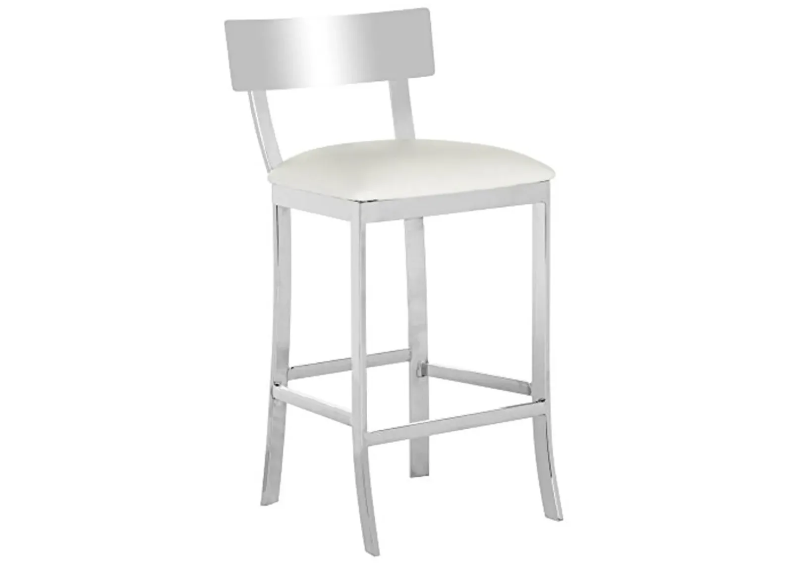 Safavieh American Home Collection Abby Glam White and Stainless Steel 35.5-inch Counter Stool