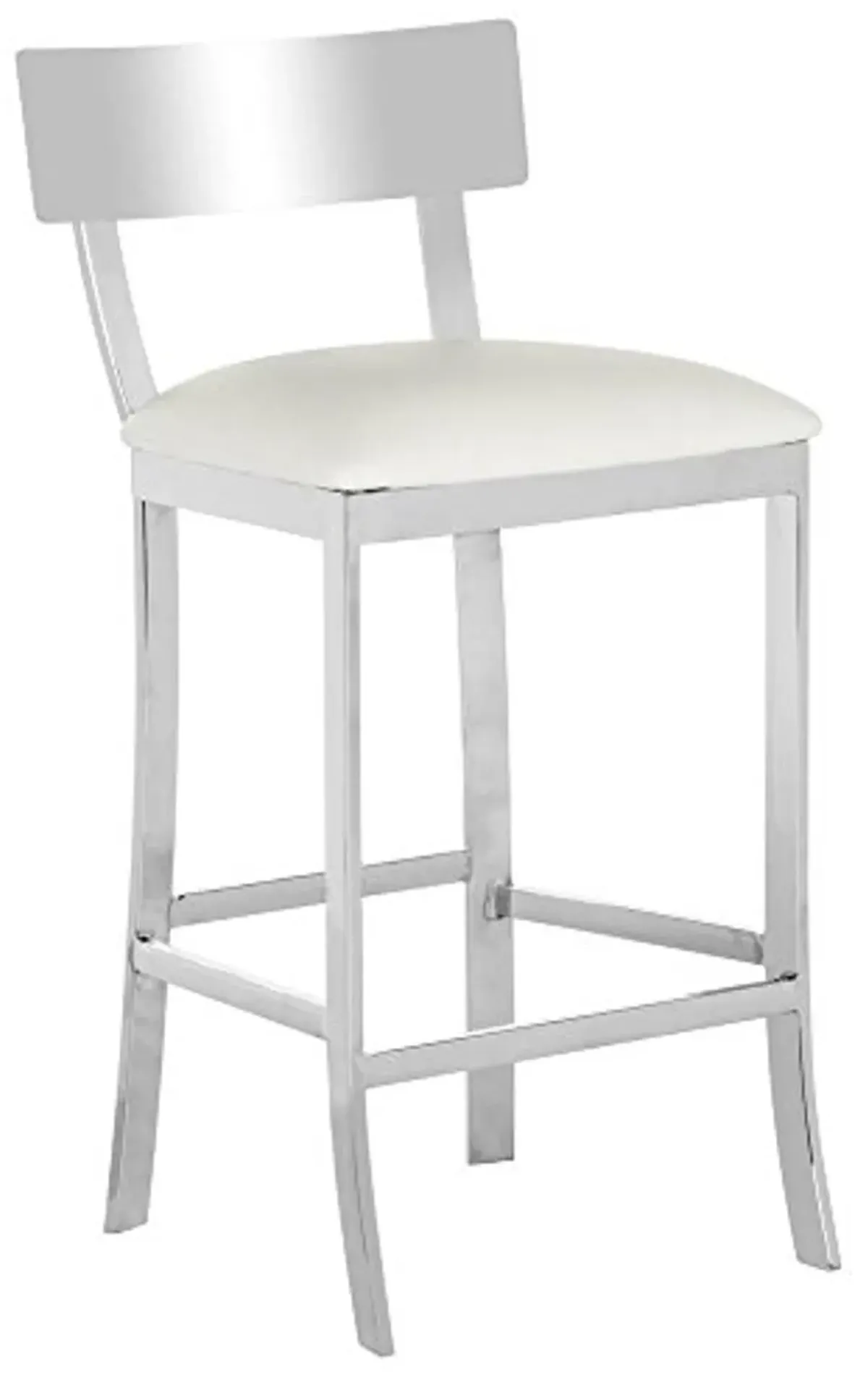 Safavieh American Home Collection Abby Glam White and Stainless Steel 35.5-inch Counter Stool