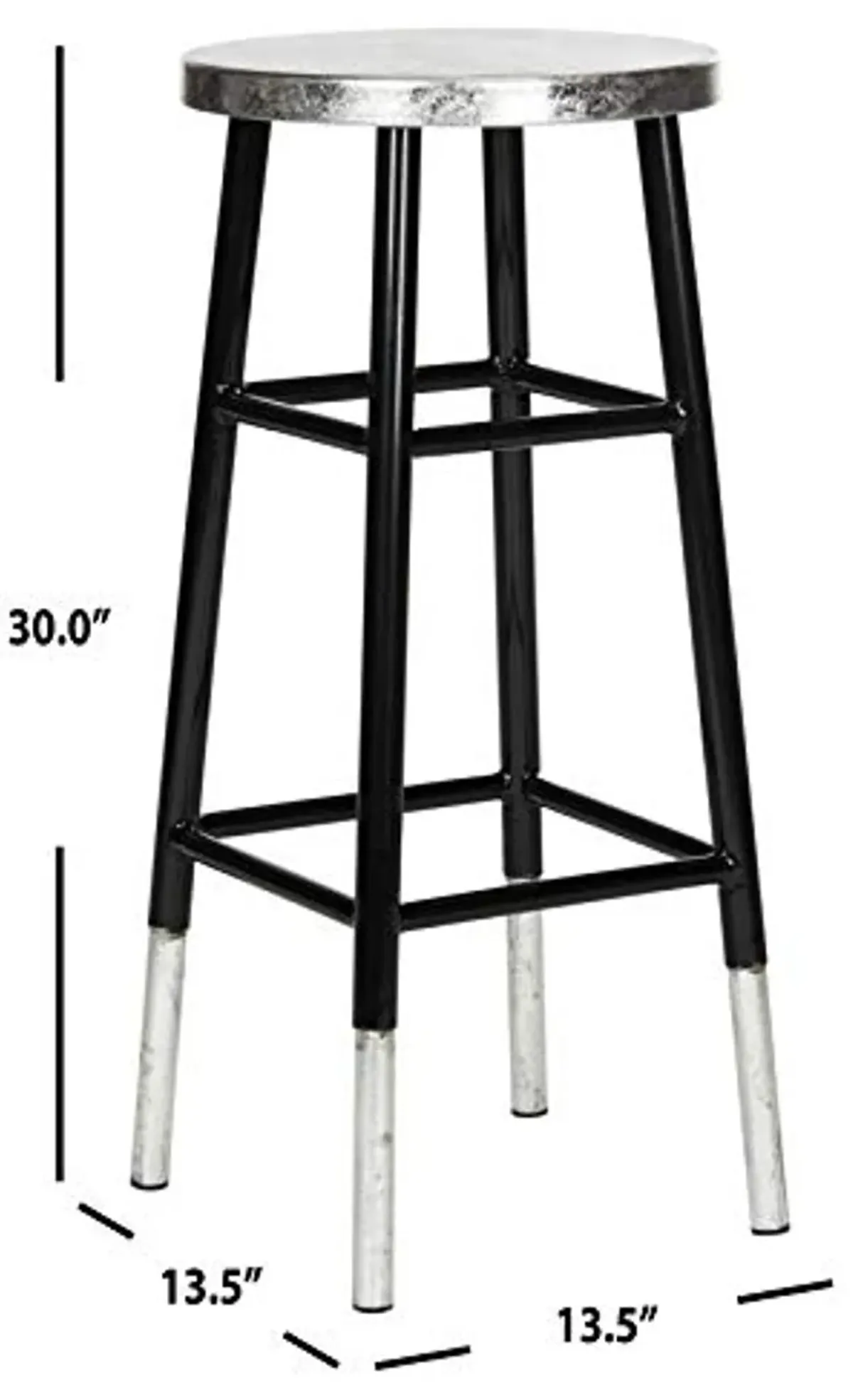 Safavieh Kenzie Bar Stool, Black/Silver