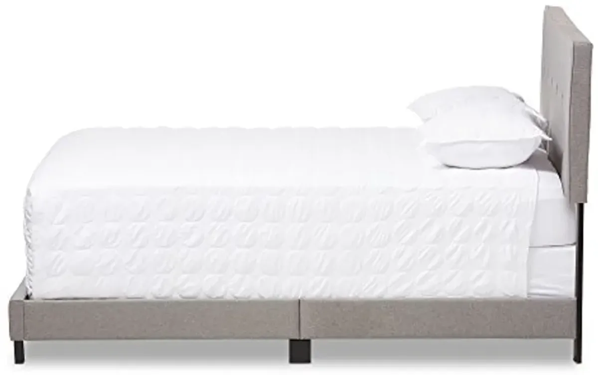 Baxton Studio Hampton Modern and Contemporary Light Grey Fabric Upholstered Full Size Bed