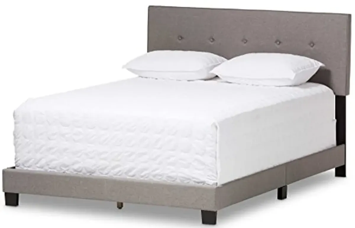 Baxton Studio Hampton Modern and Contemporary Light Grey Fabric Upholstered Full Size Bed